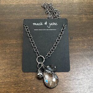 Mack and Jane Gunmetal Crystal Bohemian 3-Charm Necklace